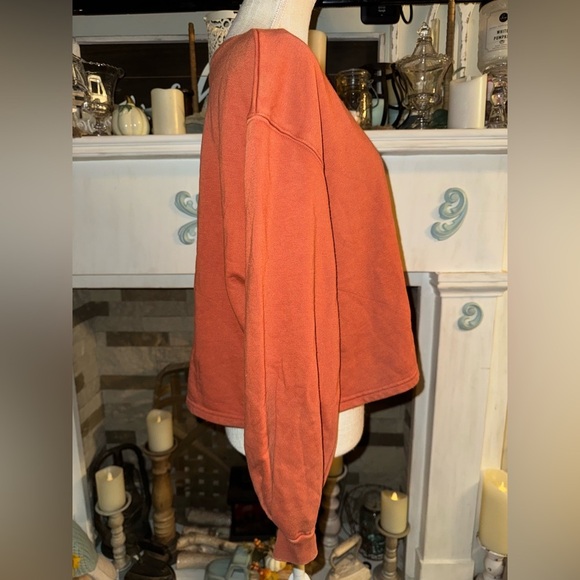 Universal thread cropped sweatshirt. Burnt orange/rust. Super soft🔥🧡 - Picture 2 of 6